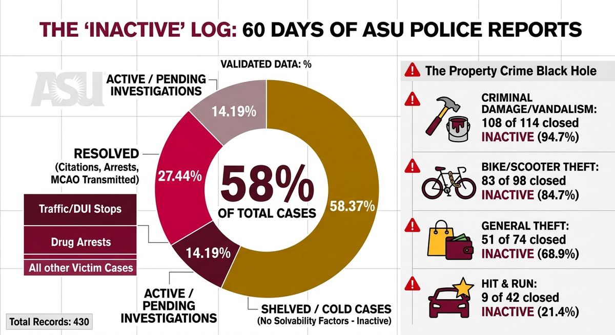 Infographic: 60 days of ASU Police reports by case status